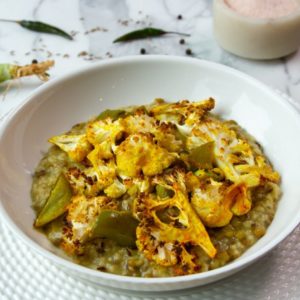 khichdi with a vegetable topping