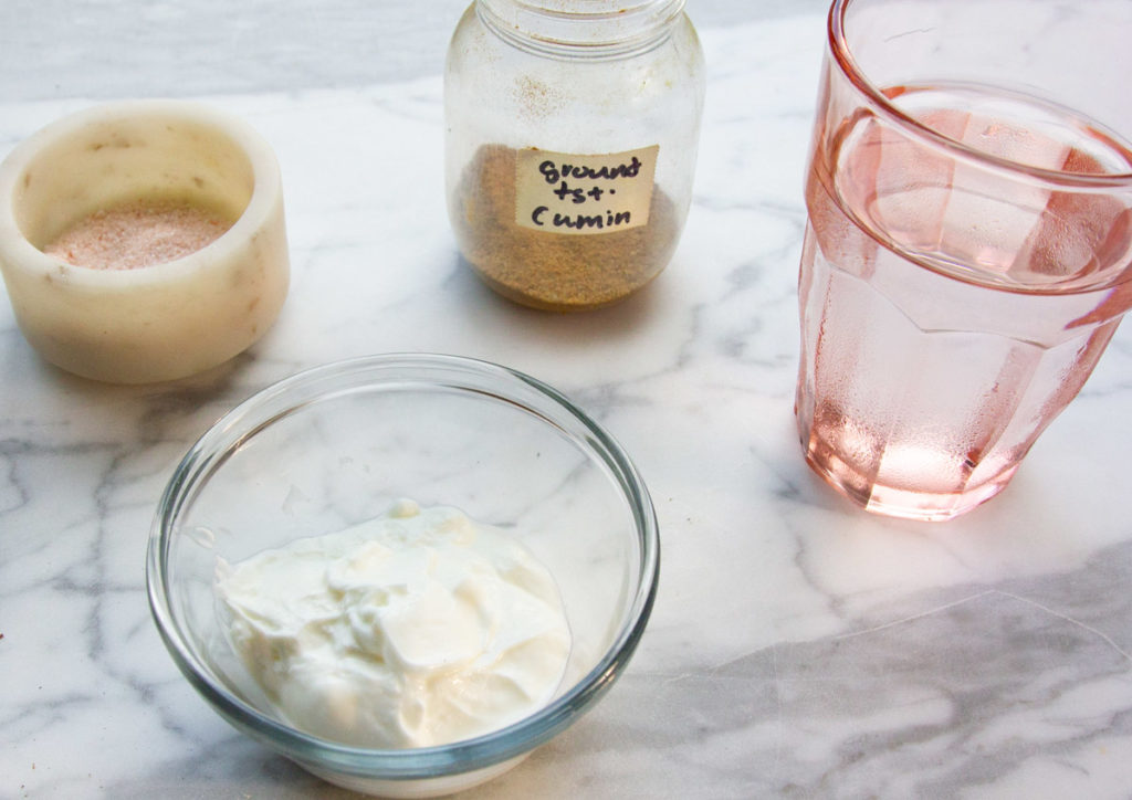 cumin and mineral salt for ayurvedic buttermilk