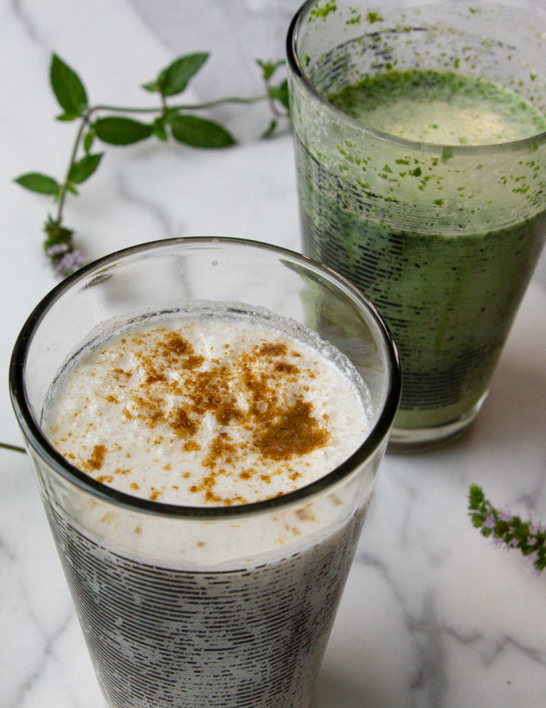 probiotic buttermilk with mint and with roasted cumin