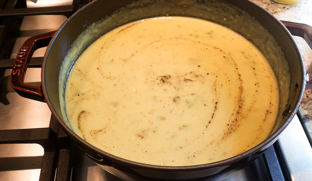 creamy cauliflower and taro soup