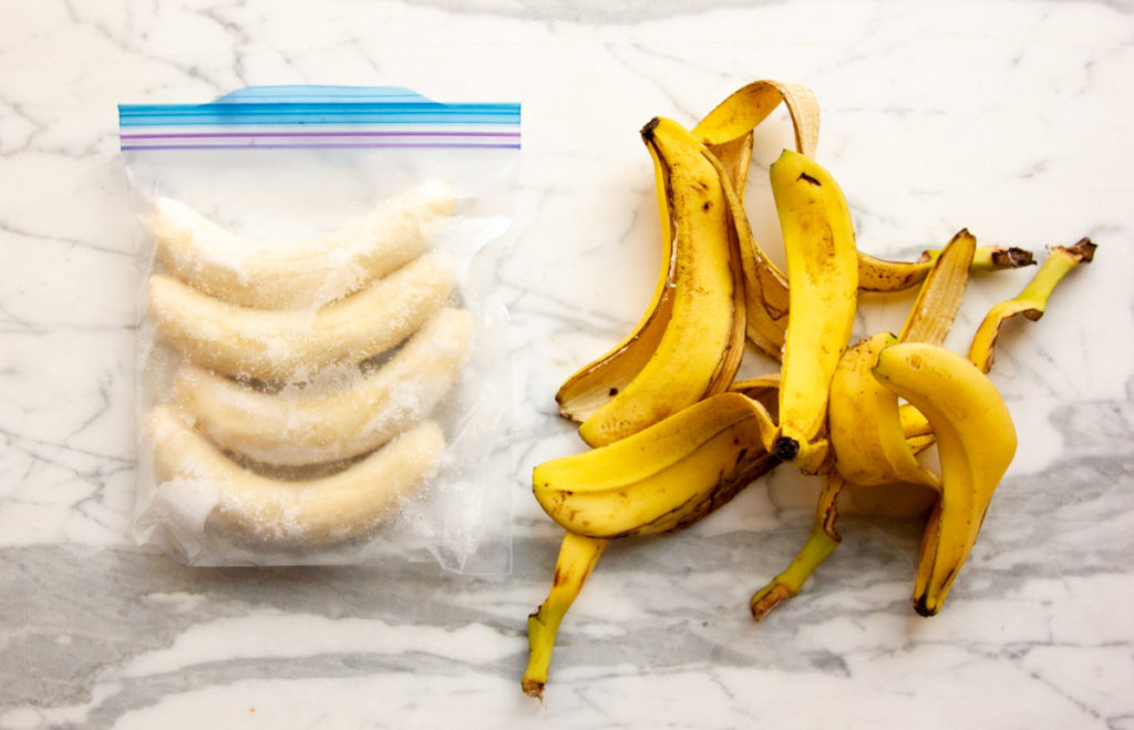 peeled bananas for freezing