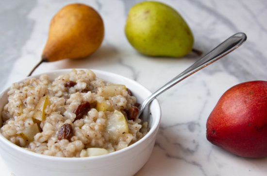 barley cereal with pear