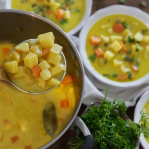 Parsnip, Potato & Carrot Soup with Turmeric