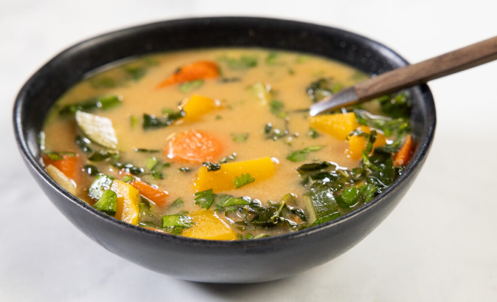 miso tahini vegetable soup